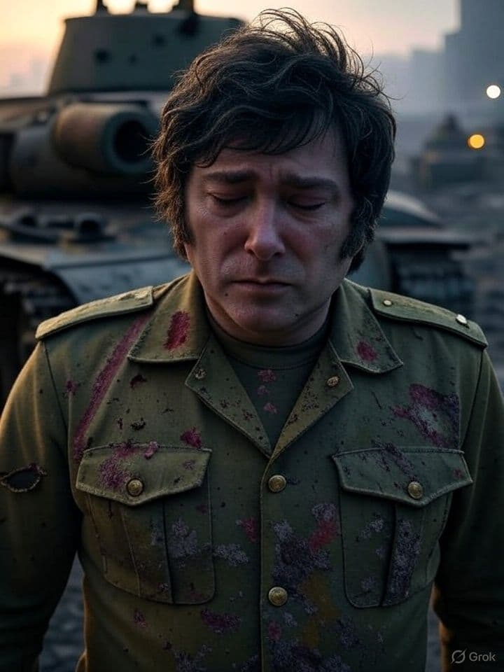 Con el diario de Yrigoyen: Milei festeja ser potencia militar