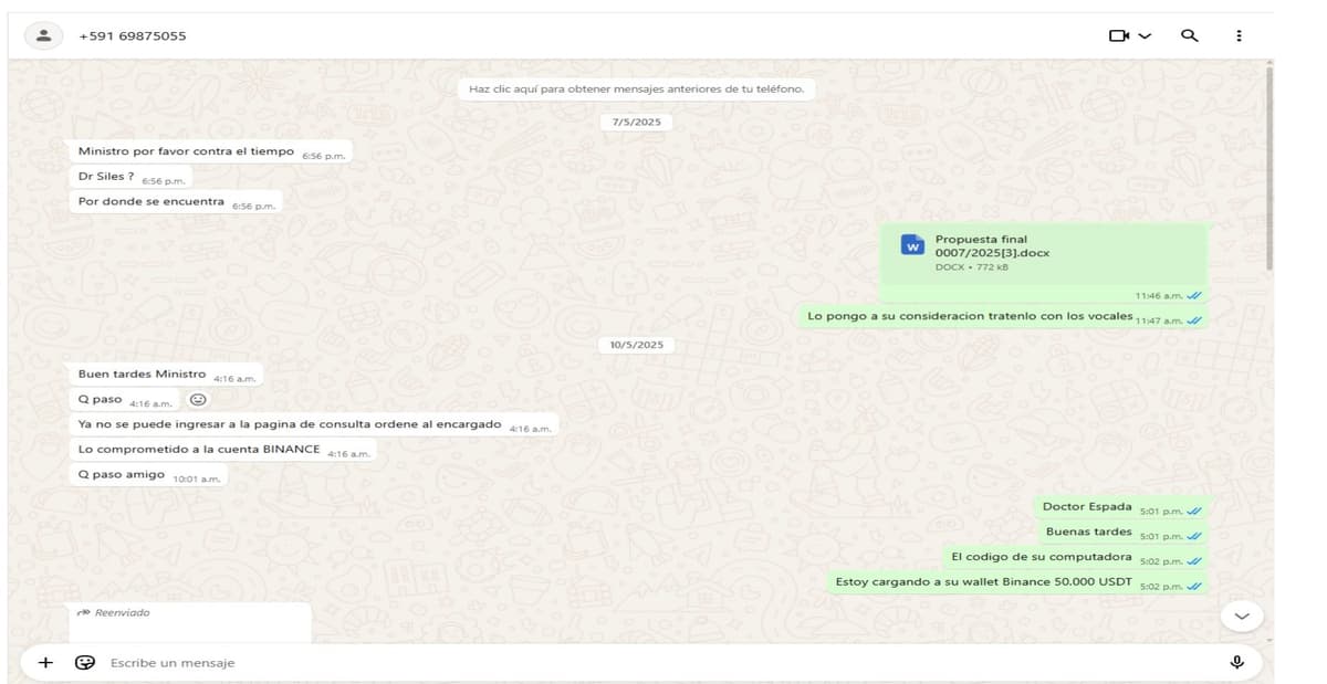 QUINTA FILTRACIÓN EXPLOSIVA: 50 MIL DÓLARES EN CRIPTOMONEDAS PARA PROSCRIPCIÓN DE EVO