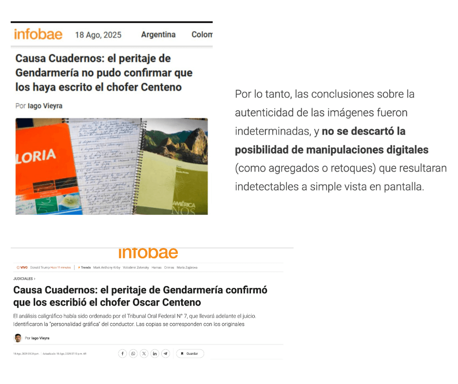 Ctrl+Z periodístico: Infobae reescribió la historia de los cuadernos